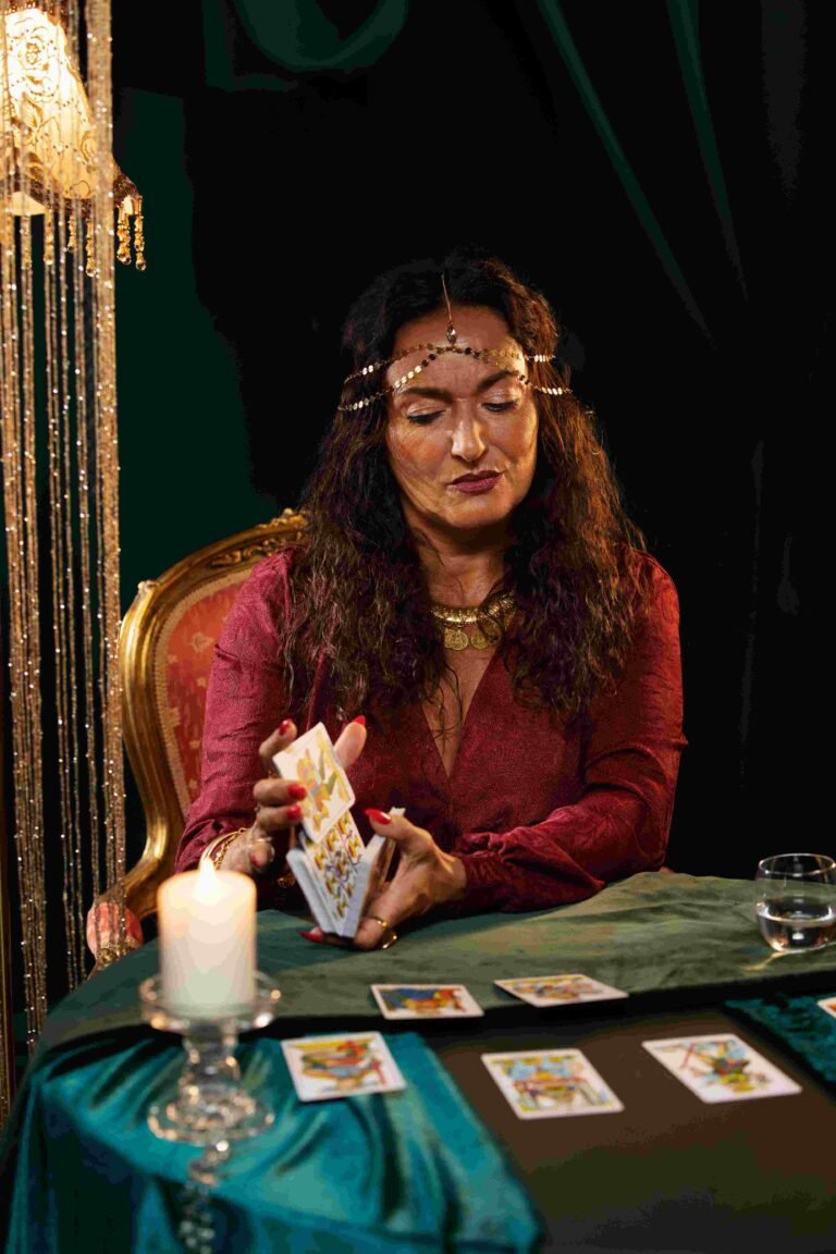 fortune teller with tarot cards